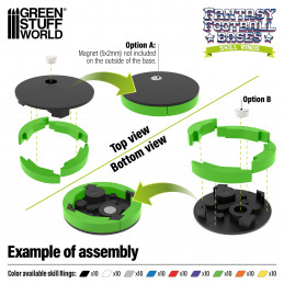 Anelli di abilità di Blood Bowl 32mm Verde | Blood Bowl Skill rings 32mm