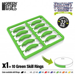 Anelli di abilità di Blood Bowl 32mm Verde | Blood Bowl Skill rings 32mm