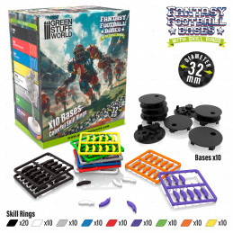 Blood Bowl Miniaturbasen mit Skill Rings | Blood Bowl Bases mit Skill-Ringen