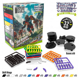 Blood Bowl Bases with Skill Rings | Fantasy Football bases with Skill Markers
