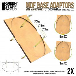 Adaptateur de socles MDF - Ovale 170x105mm à Rectangulaire