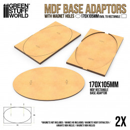 MDF Base adapter - Oval 170x105mm to Rectangular