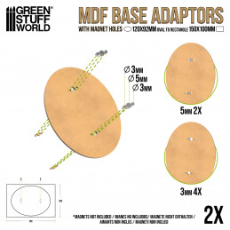 MDF Base adapter - Oval 170x105mm to Rectangular