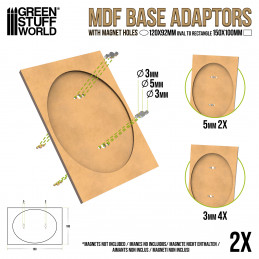 MDF Base adapter - Oval 170x105mm to Rectangular