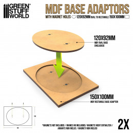 MDF Base adapter - Oval 170x105mm to Rectangular
