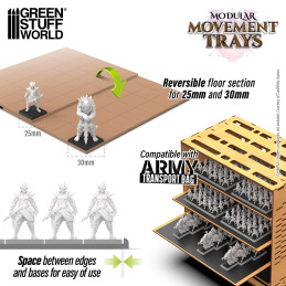 Movement Trays For 25mm Bases – Warhammer, AoS, D&D, Old World – 3D Printed, Battle Master Bases
