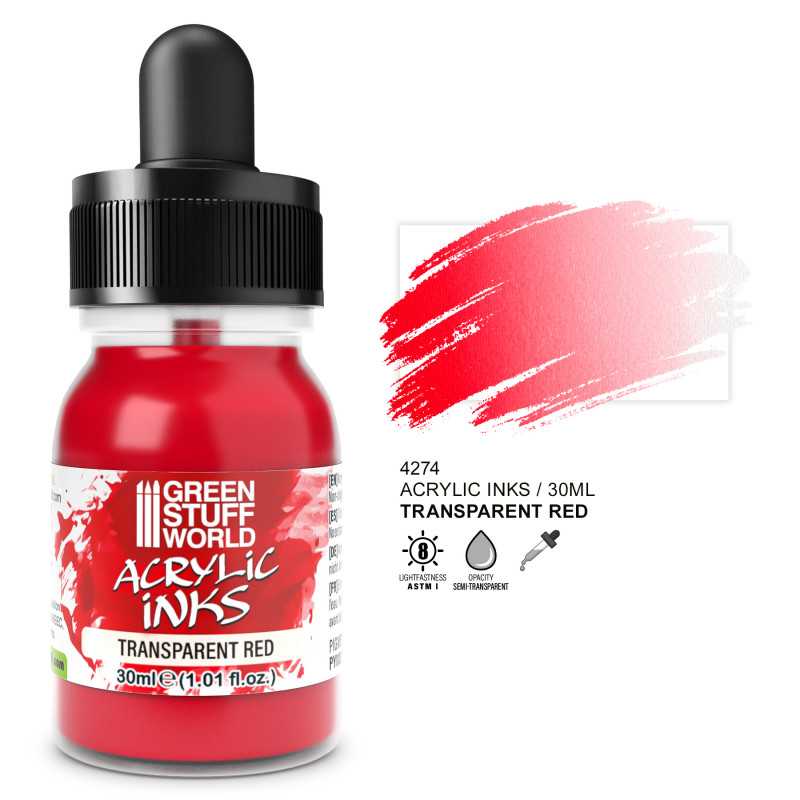 Tinta Acrilica Transparente - Rojo Tinta Acrilica Transparente - Rojo