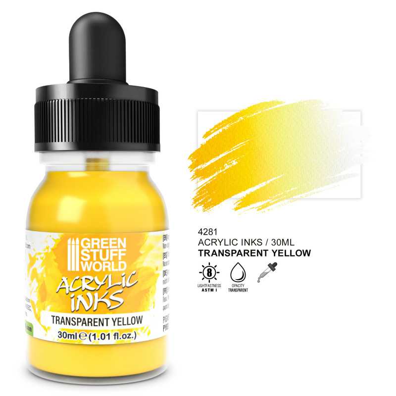 Encre Acrylique Transparente - Jaune | Encres Acryliques