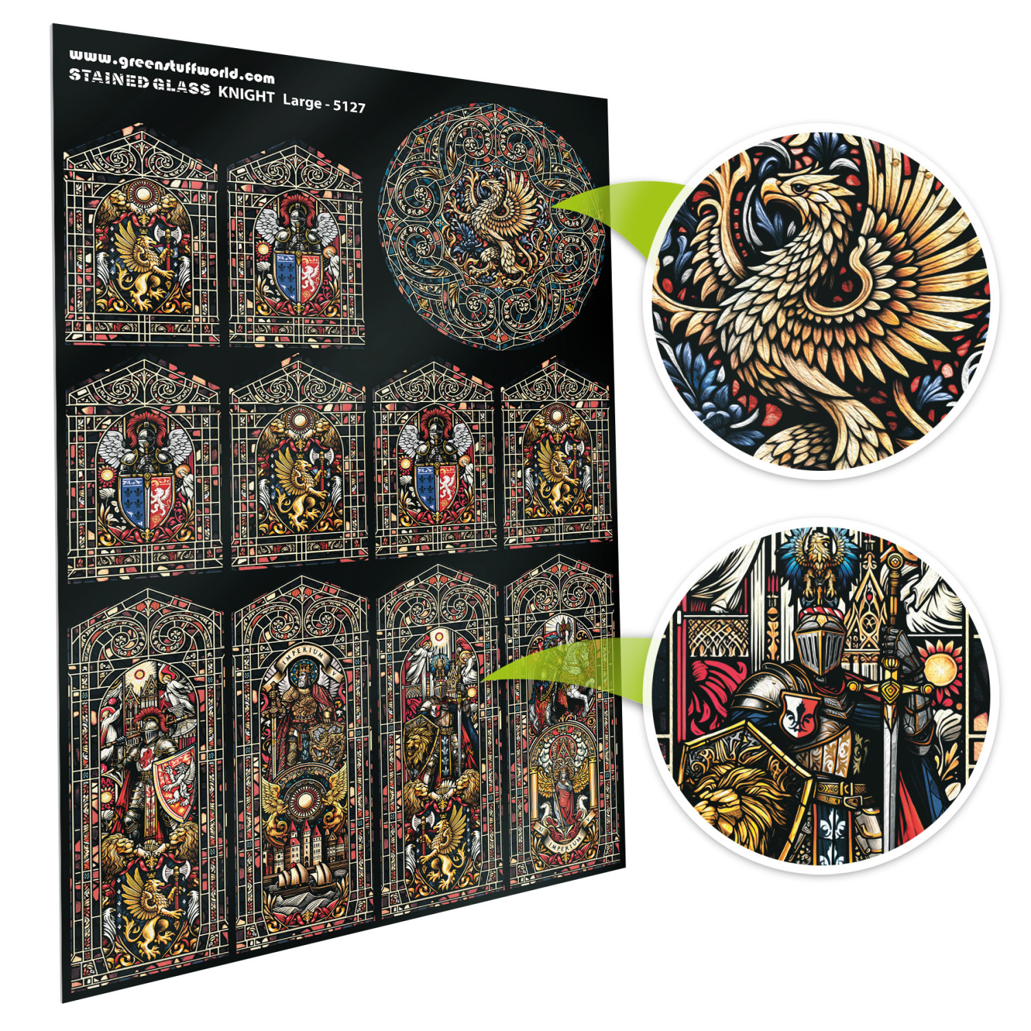 Vitraux Miniatures - Chevaliers - Grandes - GSW
