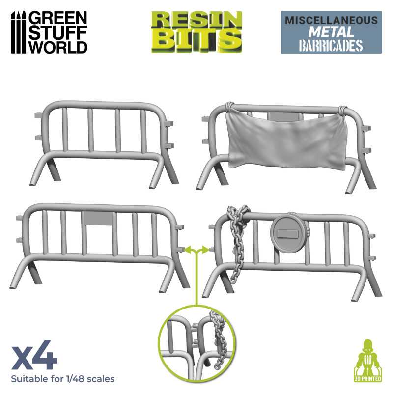 3D printed set - Metal Barricades 3D printed set - Metal Barricades