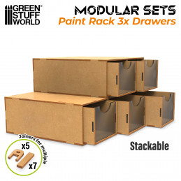 Modular Set 3x Drawers | MDF Wood Displays