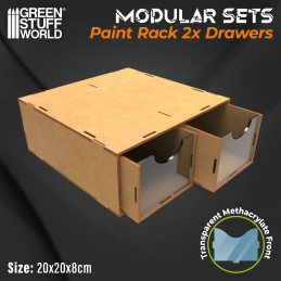 Modular Set 2x Drawers | MDF Wood Displays