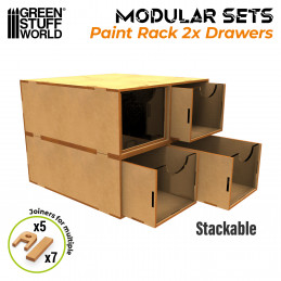 Cajonera modular 2 cajones madera DM Organizadores de madera DM
