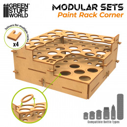 Modularer Farbhalter - GERADE ECKE | MDF-Holz