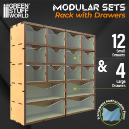 MDF Vertical rack with Drawers | MDF Wood Displays