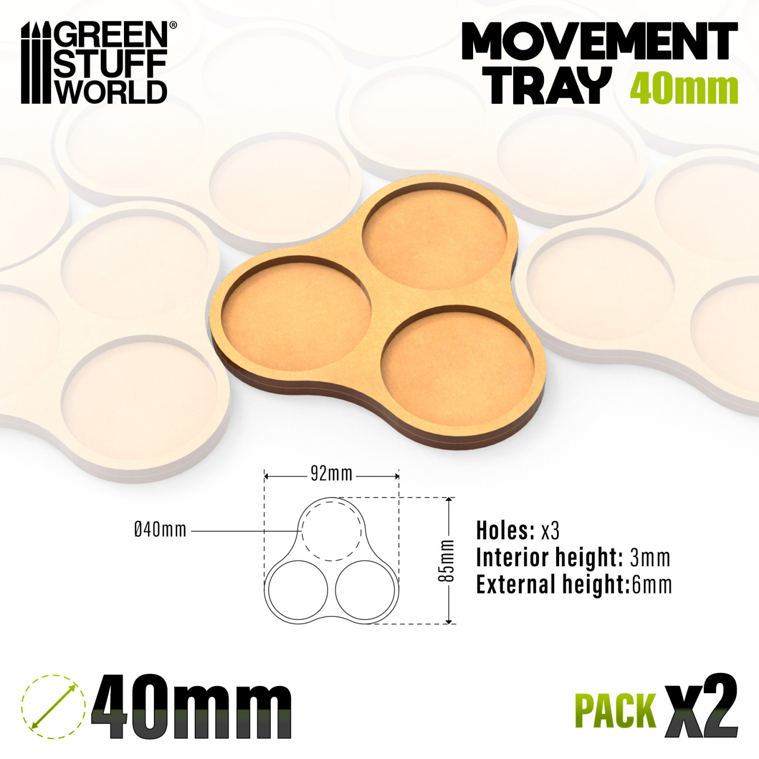 Plateaux De Mouvement MDF 25mm Pour Wargames - Green Stuff World - Neuf
