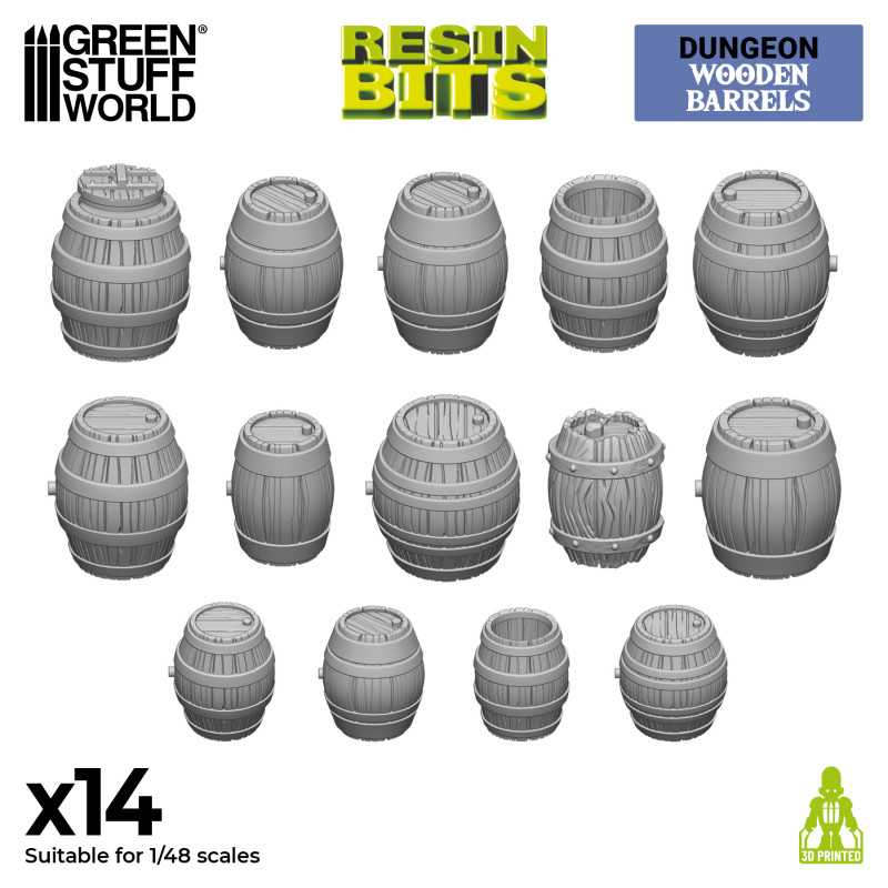 3D Printed Set - Wooden Barrels 3D Printed Set - Wooden Barrels