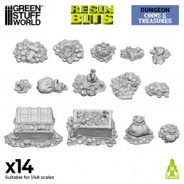 Set imprimé en 3D - Pièces de Trésor en Résine