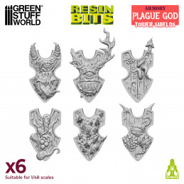Plague God Tower Shields compatible with Warhammer the Old World and Nurgle Armies