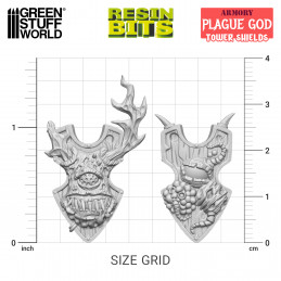 Plague God Tower Shields compatible with Warhammer the Old World and Nurgle Armies