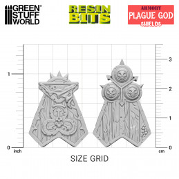 Scudi del Dio della Peste compatibile con Warhammer Old World e Nurgle