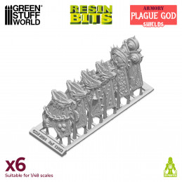 Scudi del Dio della Peste compatibile con Warhammer Old World e Nurgle