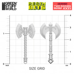 Two Handed Dwarf Axes compatible with Warhammer: The Old World and any dwarf army