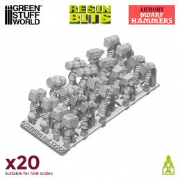 Dwarf Hammers compatible with Warhammer: The Old World and any dwarf army.