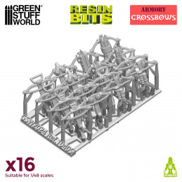 Dwarf Crossbows compatible with Warhammer: The Old World and any dwarf army.