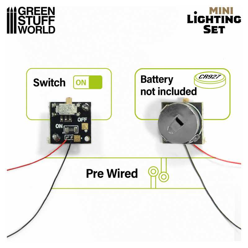 Mini lighting Set With switch and CR927 Battery | Hobby Electronics Mini lighting Set With switch and CR927 Battery | Hobby Electronics
