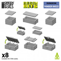 Set impreso en 3D - Cajas de Madera