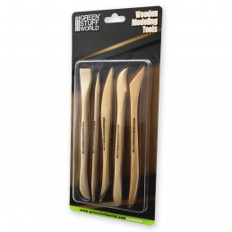 Attrezzi in legno per modellare argilla polimerica e stucchi come lo Stucco Verde, Milliput, Super Sculpey, Maxx Putty.