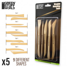 Herramientas para modelar arcilla de madera