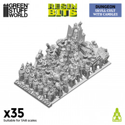 Skull Cult with candles 1:48 | Undead skeletons