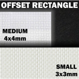 ABS Plasticard - OFFSET RECTANGLE Textured Sheet - A4