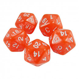 5x D20 20mm Dice - Orange
