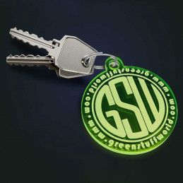 Round GSW logo Keyring - Green