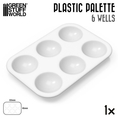 Lot De 24 Plateaux De Peinture En Plastique Blanc - 6 Compartiments, Pour Aquarelle, Acrylique, Réutilisables - 9