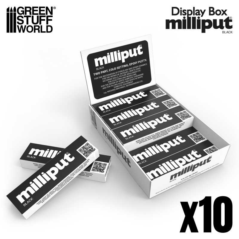 Display Box Milliput Black x10 units Display Box Milliput Black x10 units