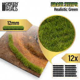 Tiras de Cesped 12 mm - Verde Realista