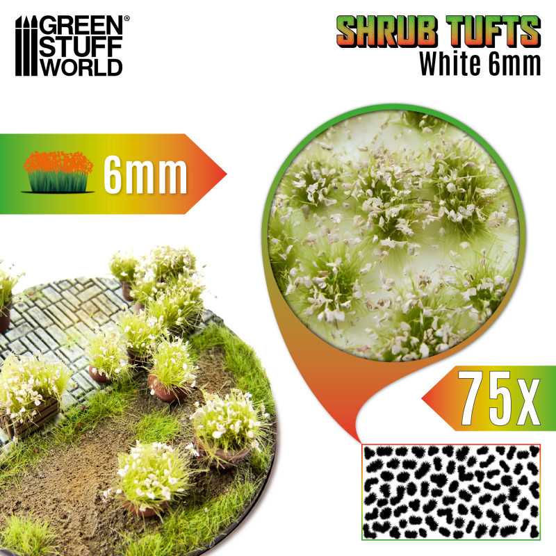 Shrub Tufts 6mm self-adhesive - White Shrub Tufts 6mm self-adhesive - White