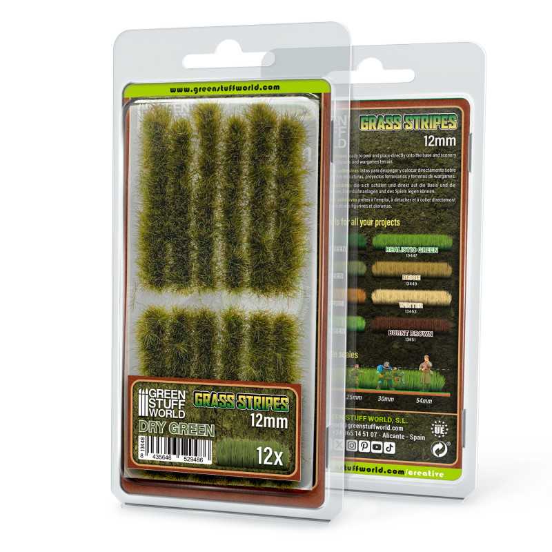 Tiras de Cesped 12 mm - Verde Seco