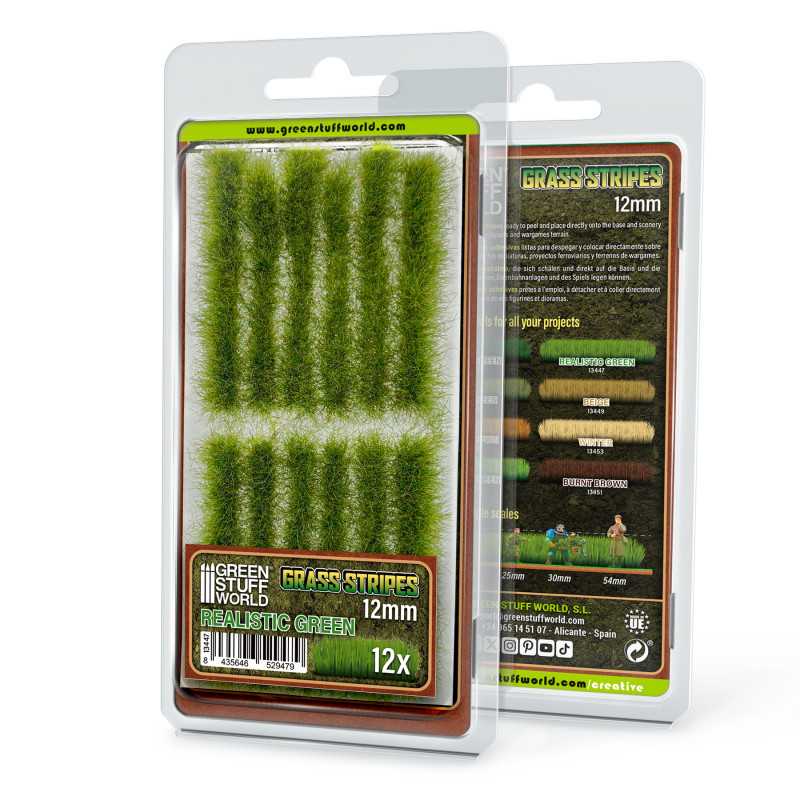 Strisce d'erba 12 mm - Verde realistico