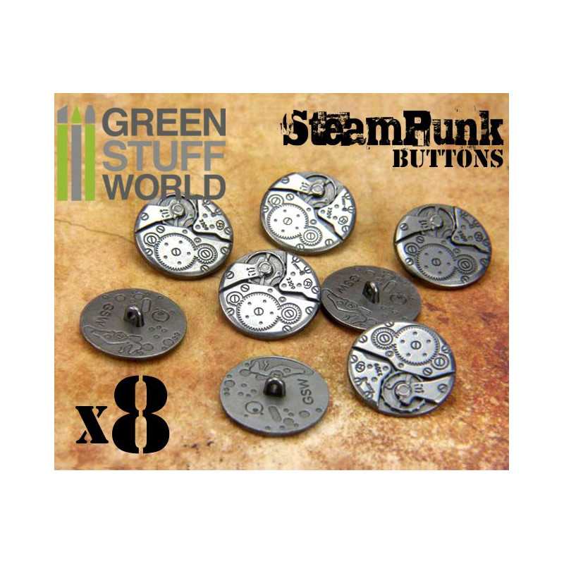 8x Steampunk Buttons WATCH MOVEMENTS - Silver | Buttons