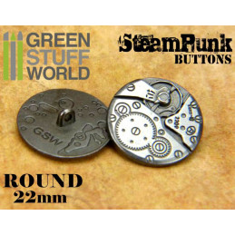8x Steampunk Buttons WATCH MOVEMENTS - Silver
