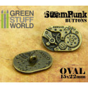 8x Botones Ovalados Steampunk MOVIMIENTOS RELOJ - Bronce