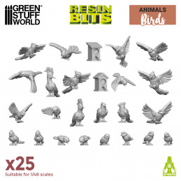 3D resin Wild birds