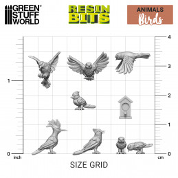 3D resin Wild birds