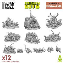 Set en résine Essaims de rats | Bitz Skaven Set en résine Essaims de rats | Bitz Skaven