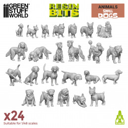 Petits chiens en Résine de haute qualité.